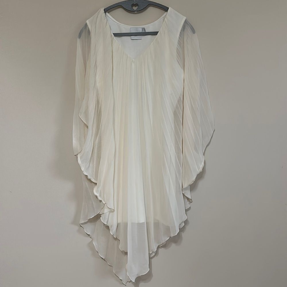 ASOS Petite Sheer Outer Pleated Style Dress